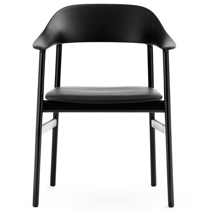 Herit chair arm rest & leather upholstery black oak, Black Normann Copenhagen