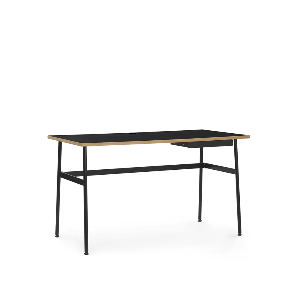 Normann Copenhagen Journal desk Black laminate, black steel legs and drawer