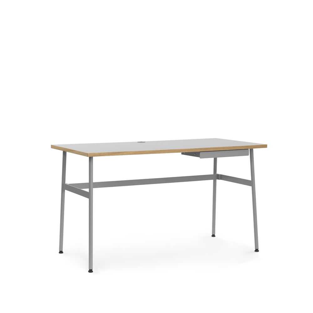 Normann Copenhagen Journal desk Grey, laminate, grey steel legs and drawer