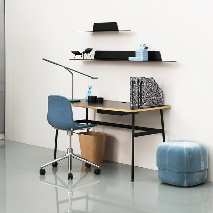 Journal desk, White laminate, white steel legs and drawer Normann Copenhagen