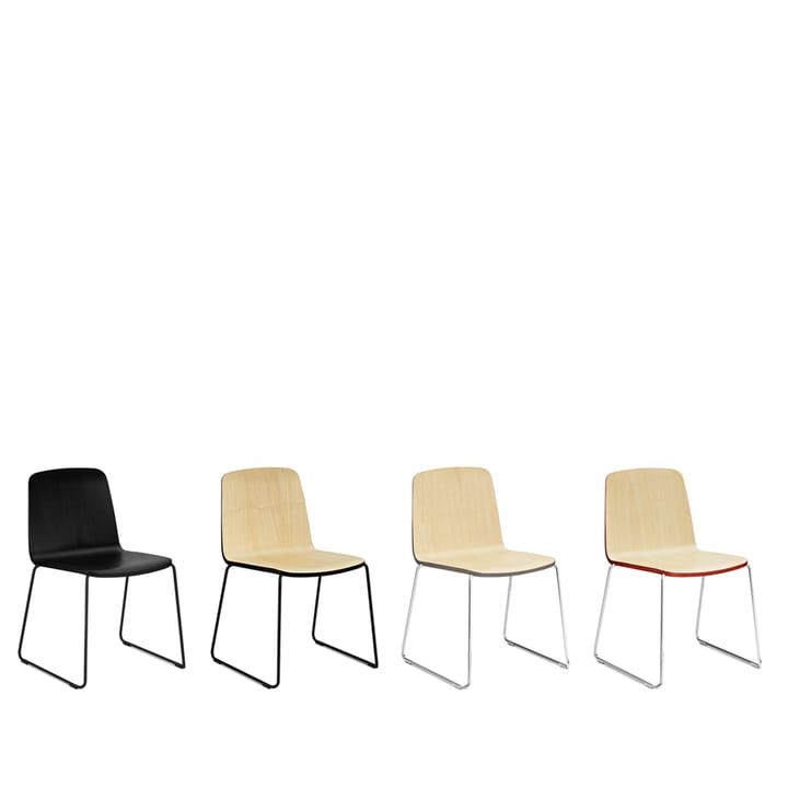 Just chair, Ash, veneer, black edge, black metal stand Normann Copenhagen