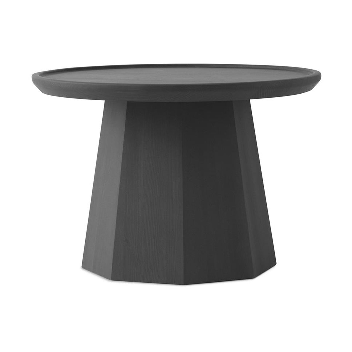 Normann Copenhagen Pine table large, side table Ø65 cm H:44.5 cm Dark Grey