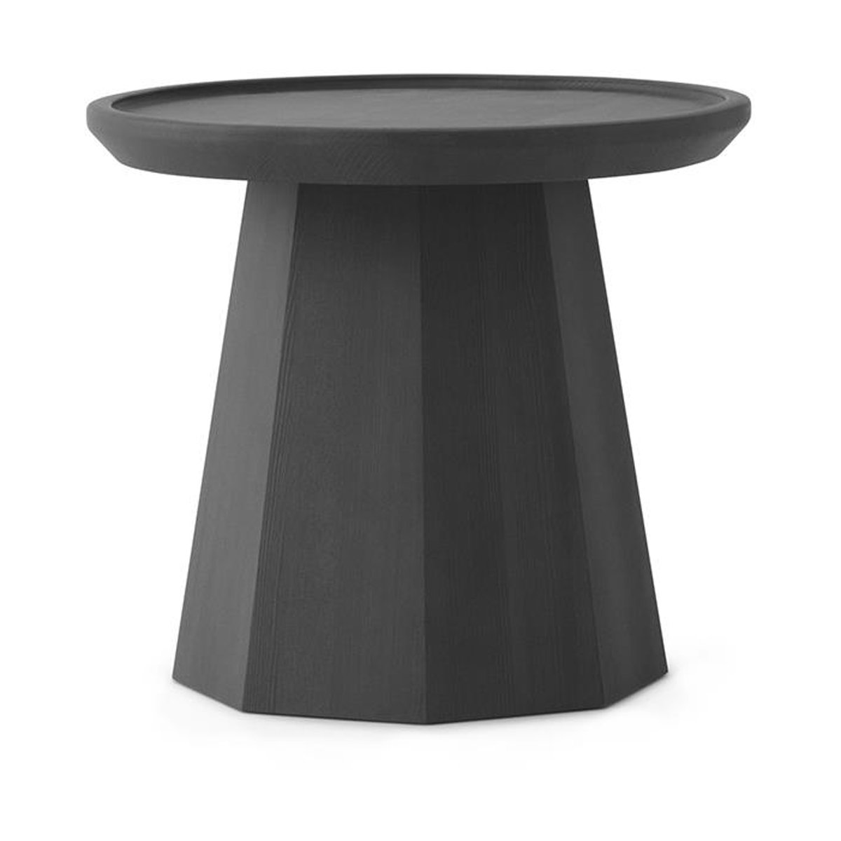 Normann Copenhagen Pine table small, side table Ø45 cm H:40.6 cm Dark Grey