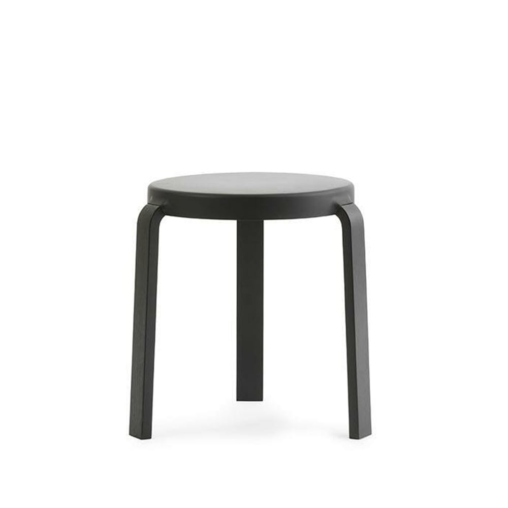 Normann Copenhagen Tap stool Black, black oak legs