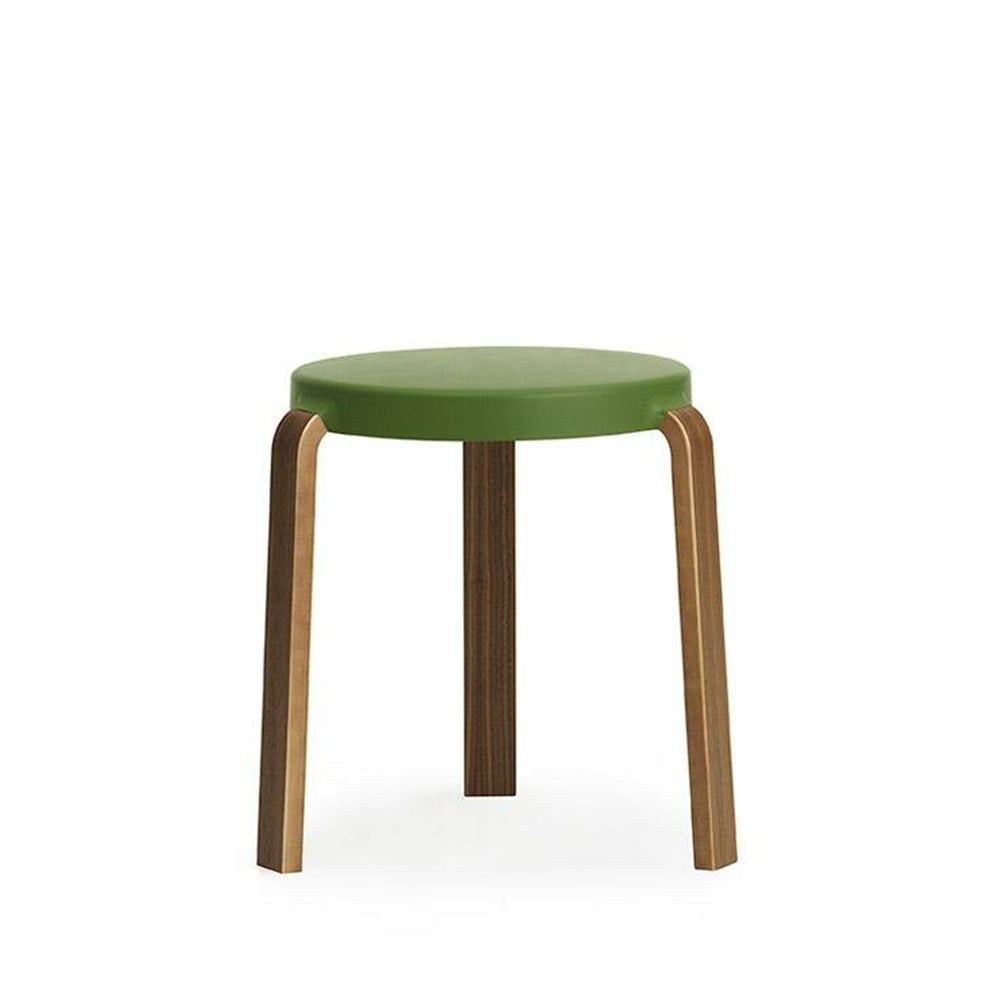 Normann Copenhagen Tap stool Olive, walnut legs