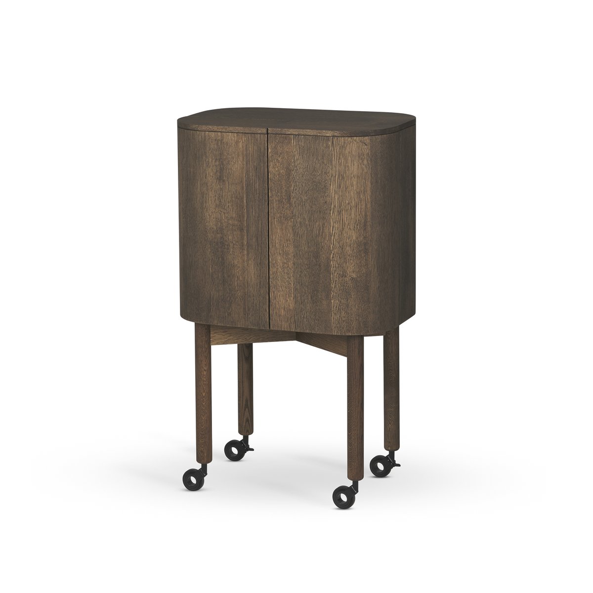 Northern Loud bar cabinet on wheels Smoked oak