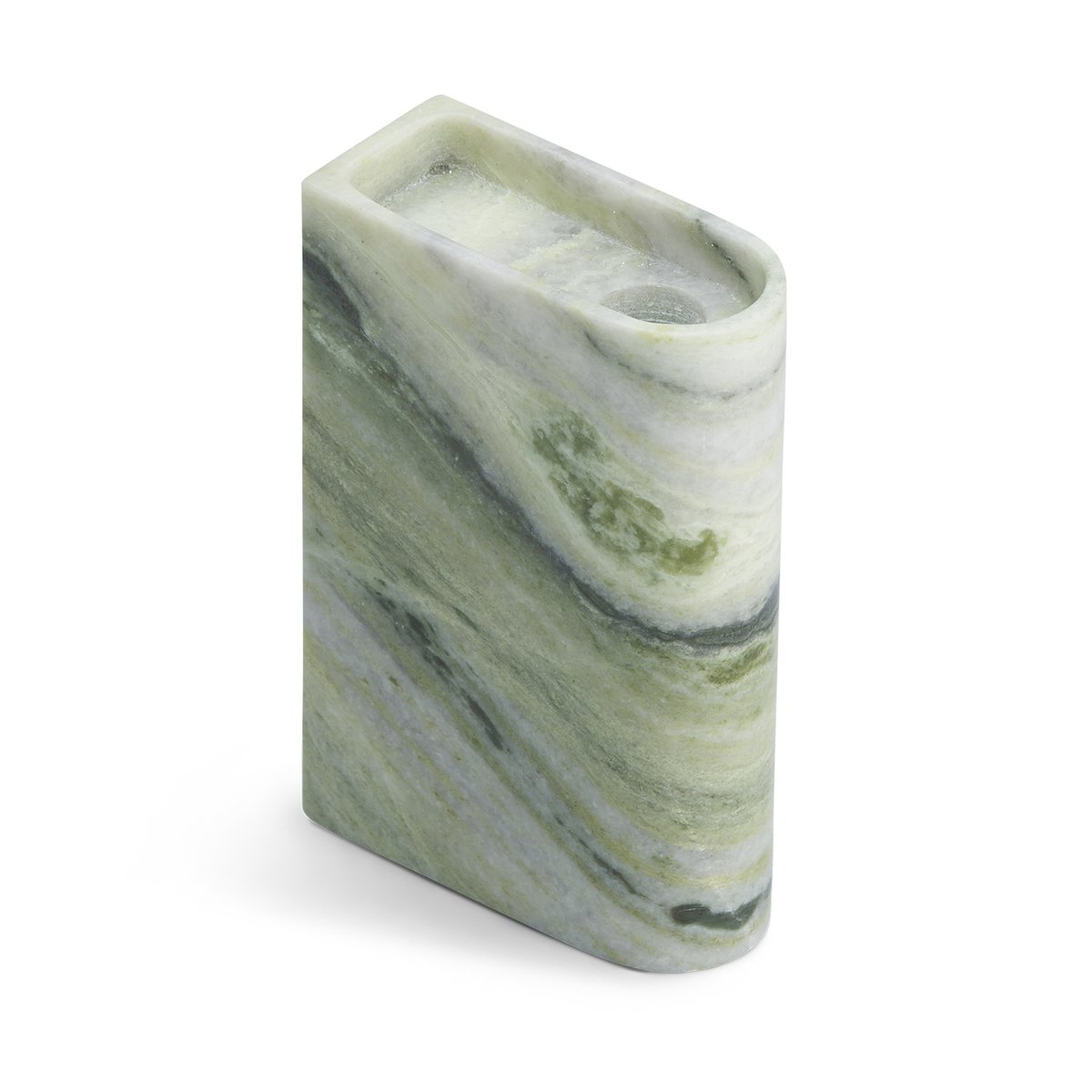 Northern Monolith candle holder medium Mixed green marble