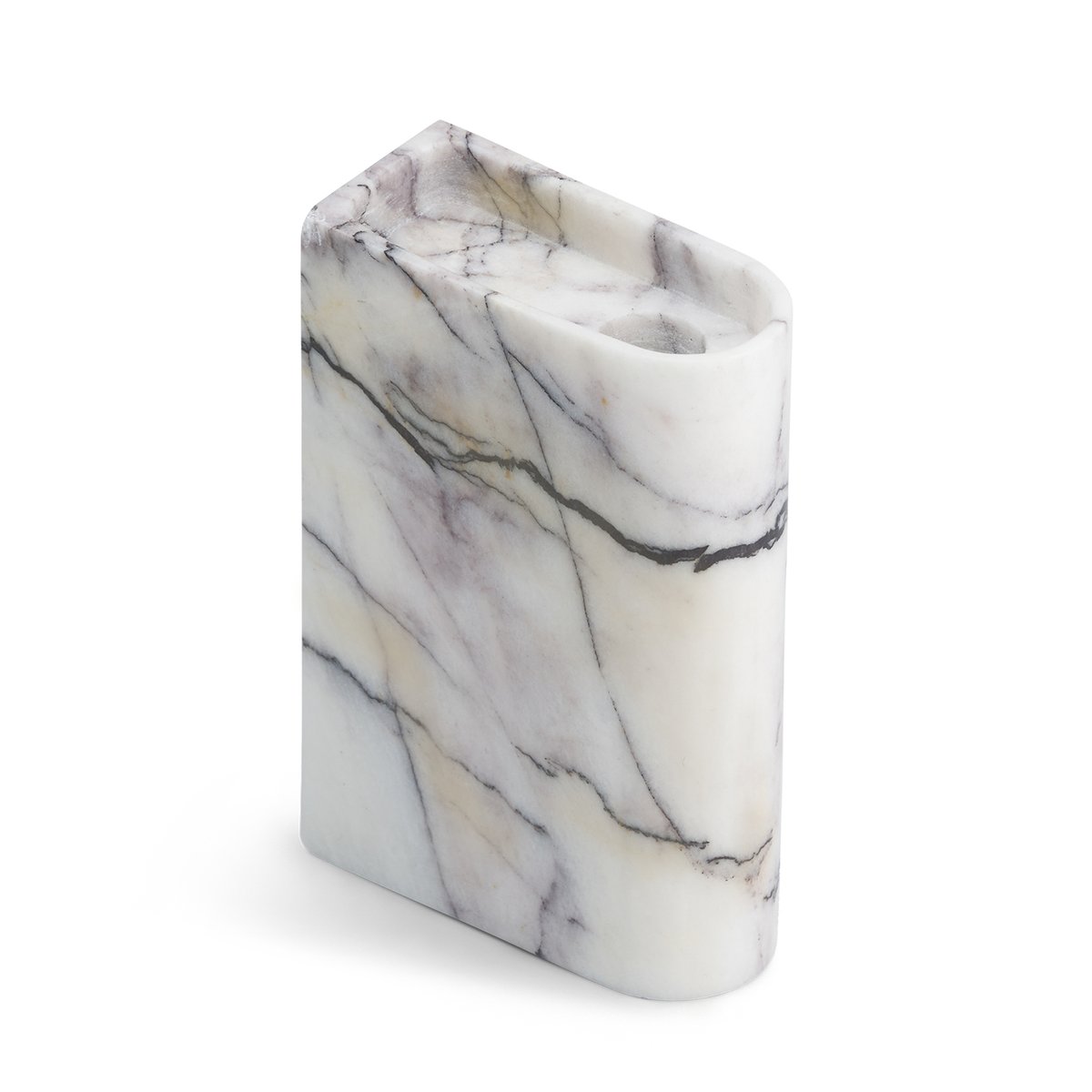 Northern Monolith candle holder medium Mixed white marble