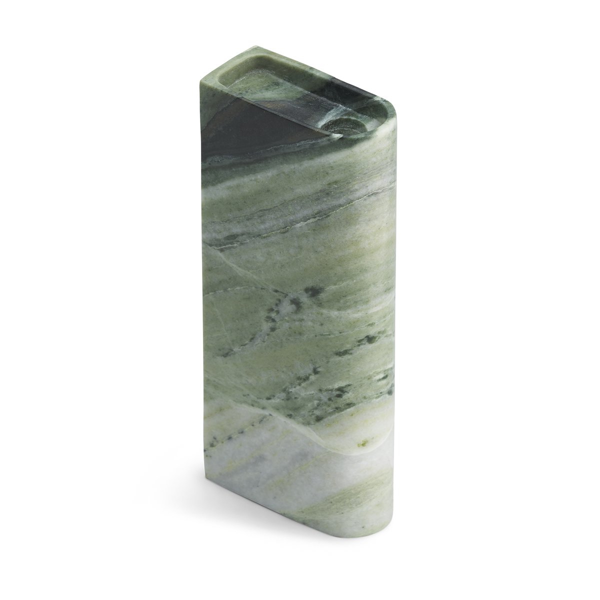 Northern Monolith candle holder tall Mixed green marble