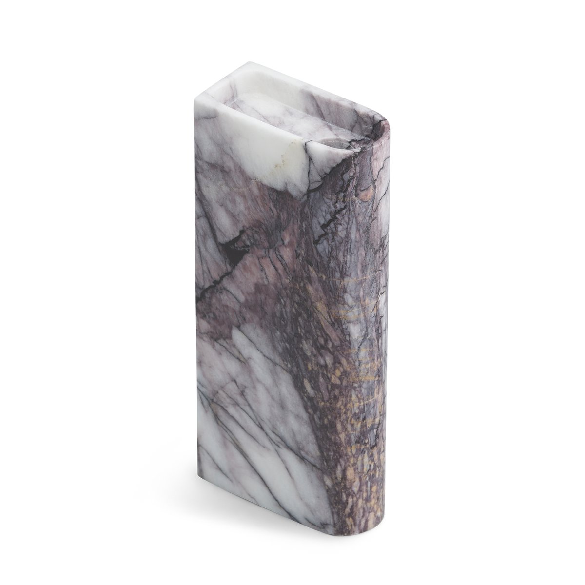 Northern Monolith candle holder tall Mixed white marble