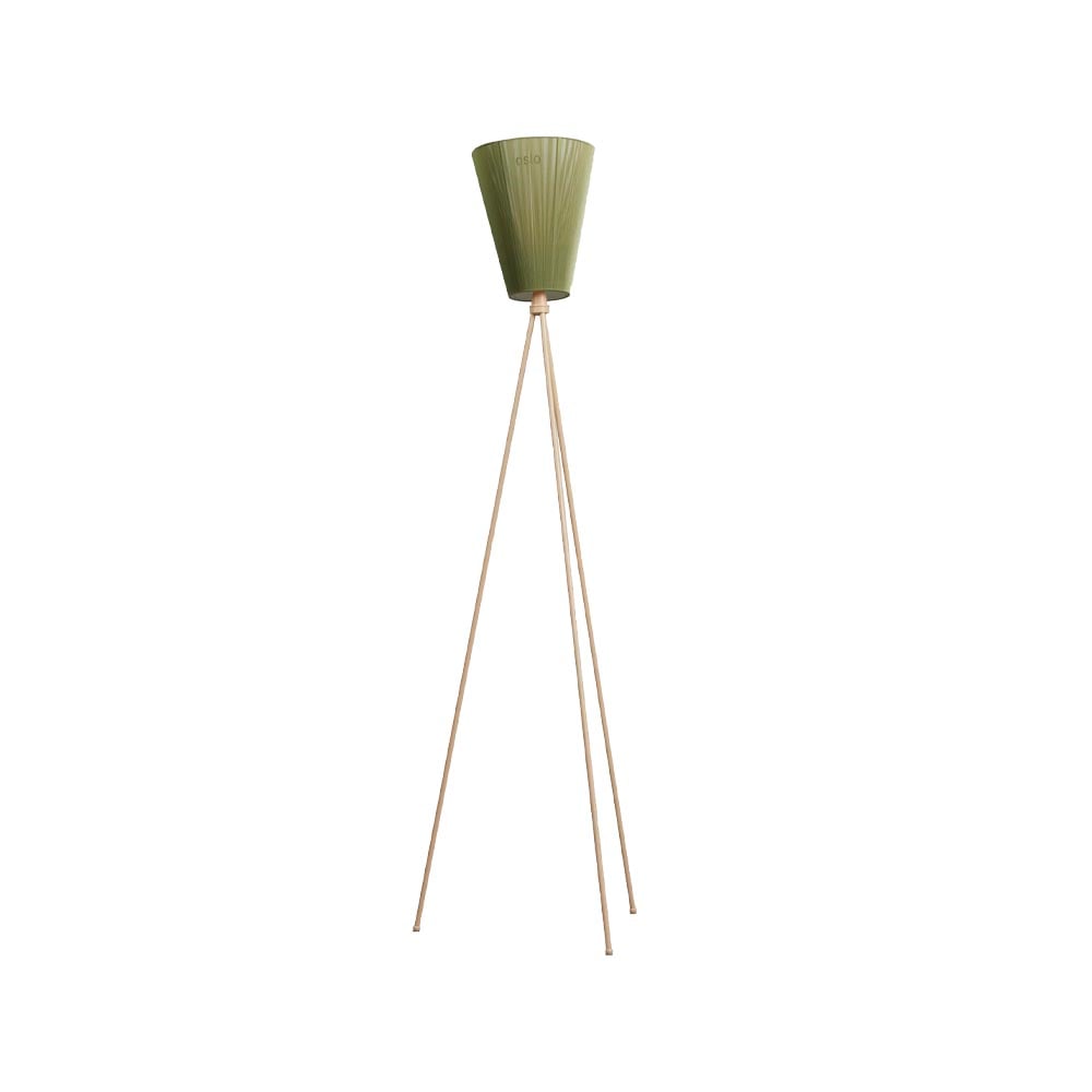 Northern Oslo Wood Floor lamp Olive green, beige stand