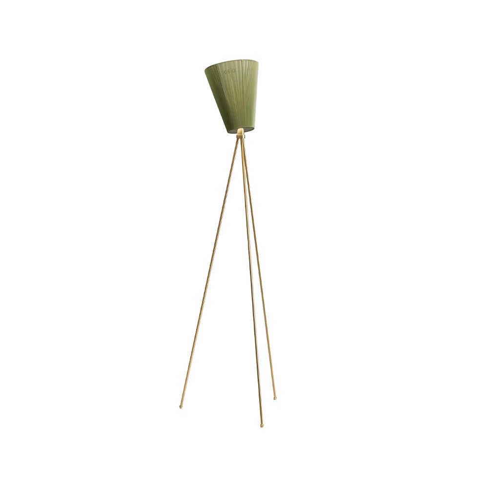 Northern Oslo Wood Floor lamp Olive green, golden stand