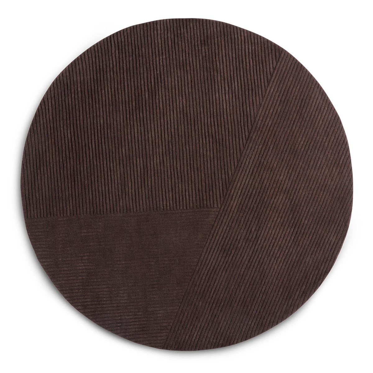 Northern Row rug round  Ø200 cm Dark-brown