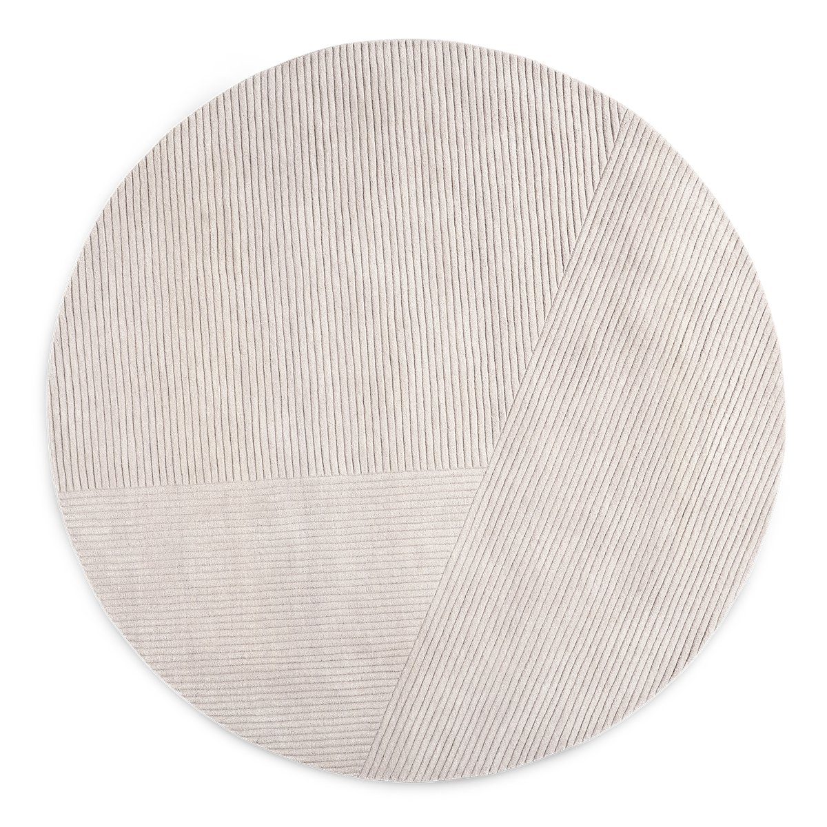 Northern Row rug round  Ø200 cm Light grey