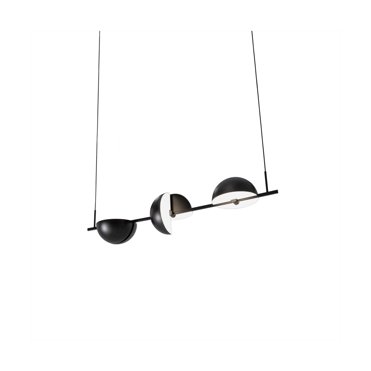 Oblure Trapeze triplet pendant 140 cm Black