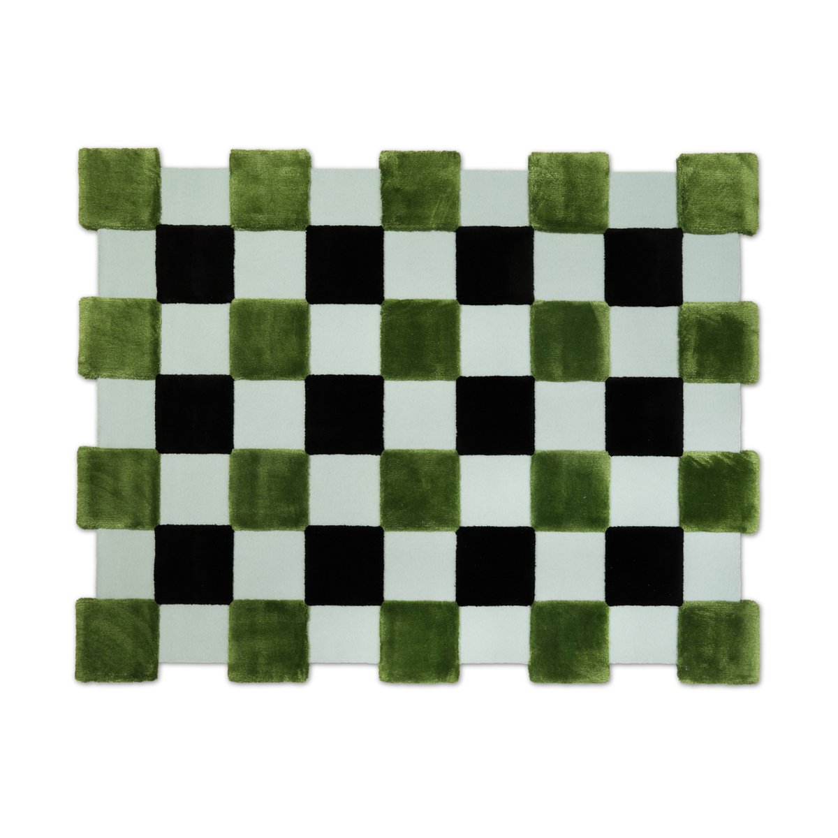 Ogeborg ODC Segment Rug Collection Square carpet Green-black-mint, 142x198 cm