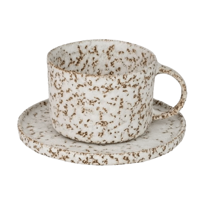 Salt cup and saucer - Beige-white - Olsson & Jensen