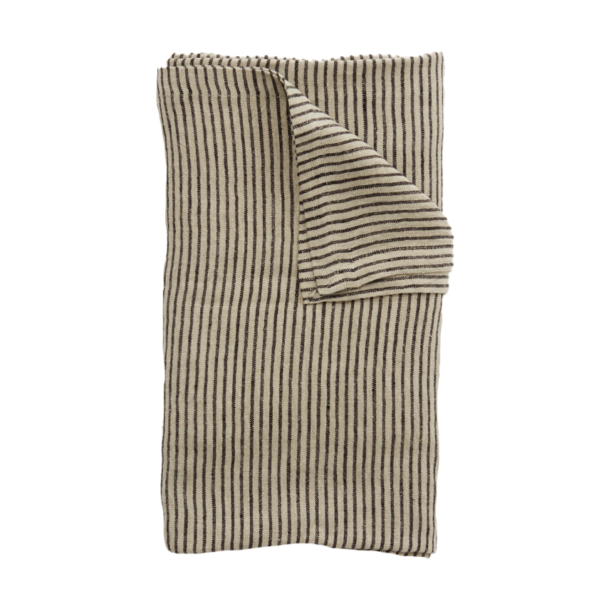 Olsson & Jensen Stripe linen tablecloth 150x300 cm Black sand