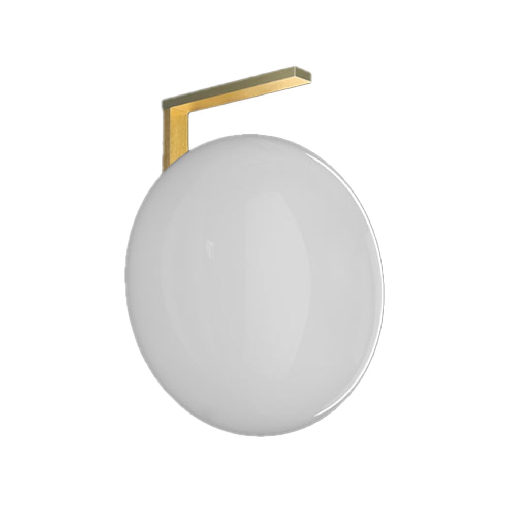 Oluce Alba 194 wall lamp Opal, brass