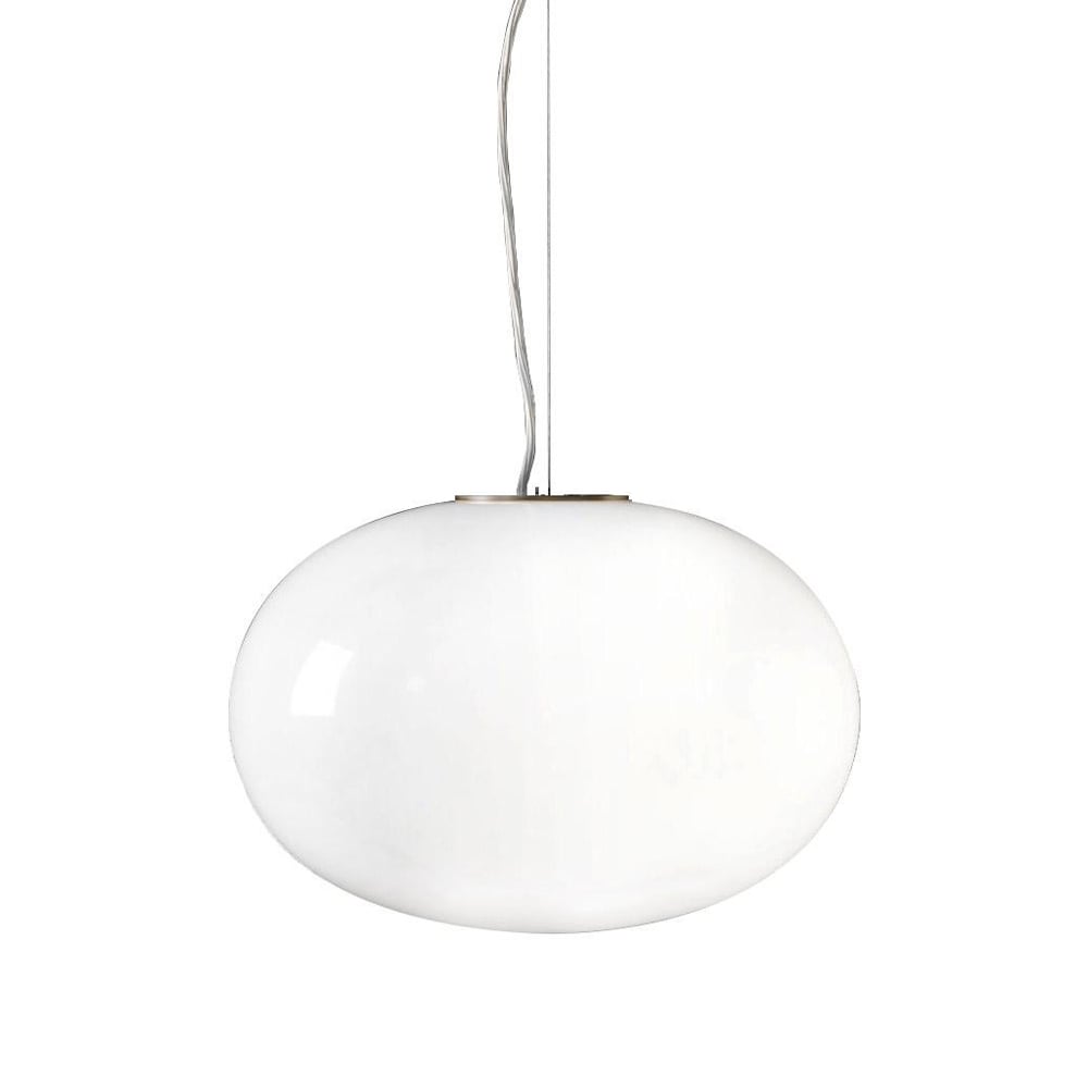 Oluce Alba 465 pendant lamp Opal, brass