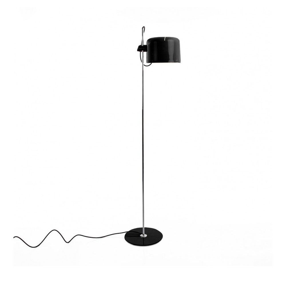 Oluce Coupé 3321 floor lamp Black, chrome stand