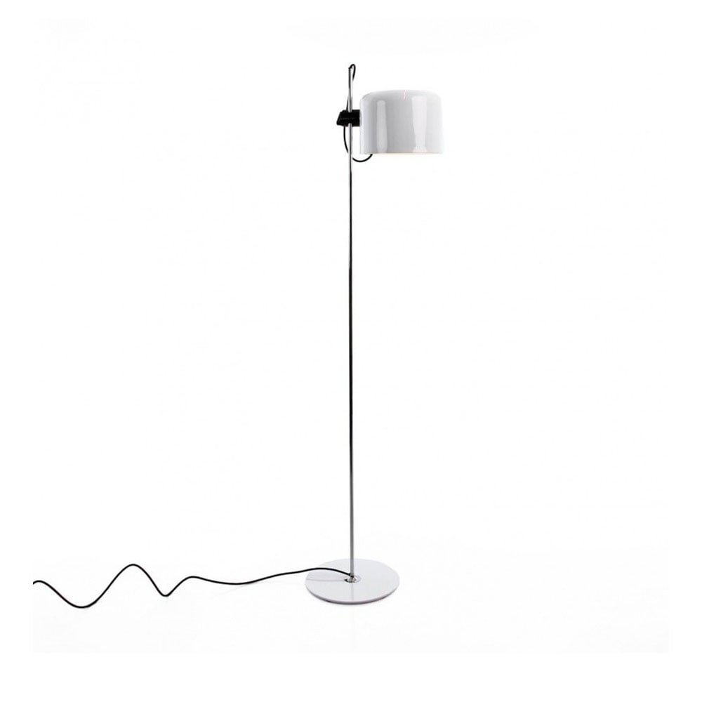 Oluce Coupé 3321 floor lamp White, chrome stand