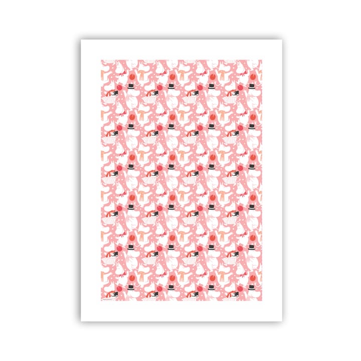 Moomin celebration kitchen towel 70x50 cm - White-pink - Opto Design