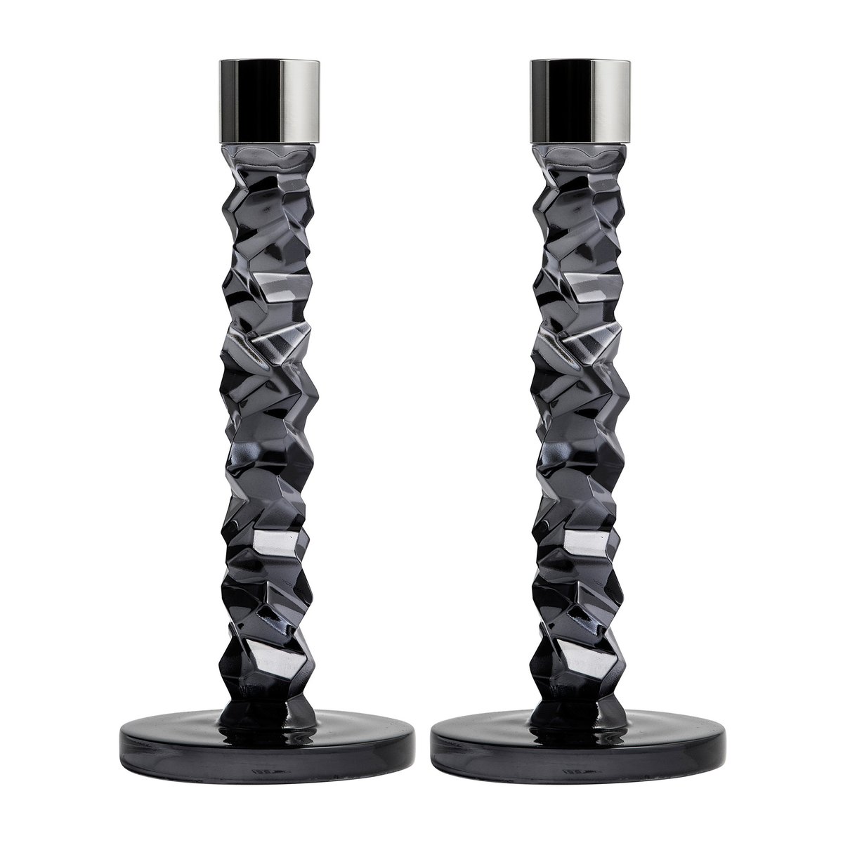 Orrefors Carat candle sticks 2-pack antracite 24.2 cm