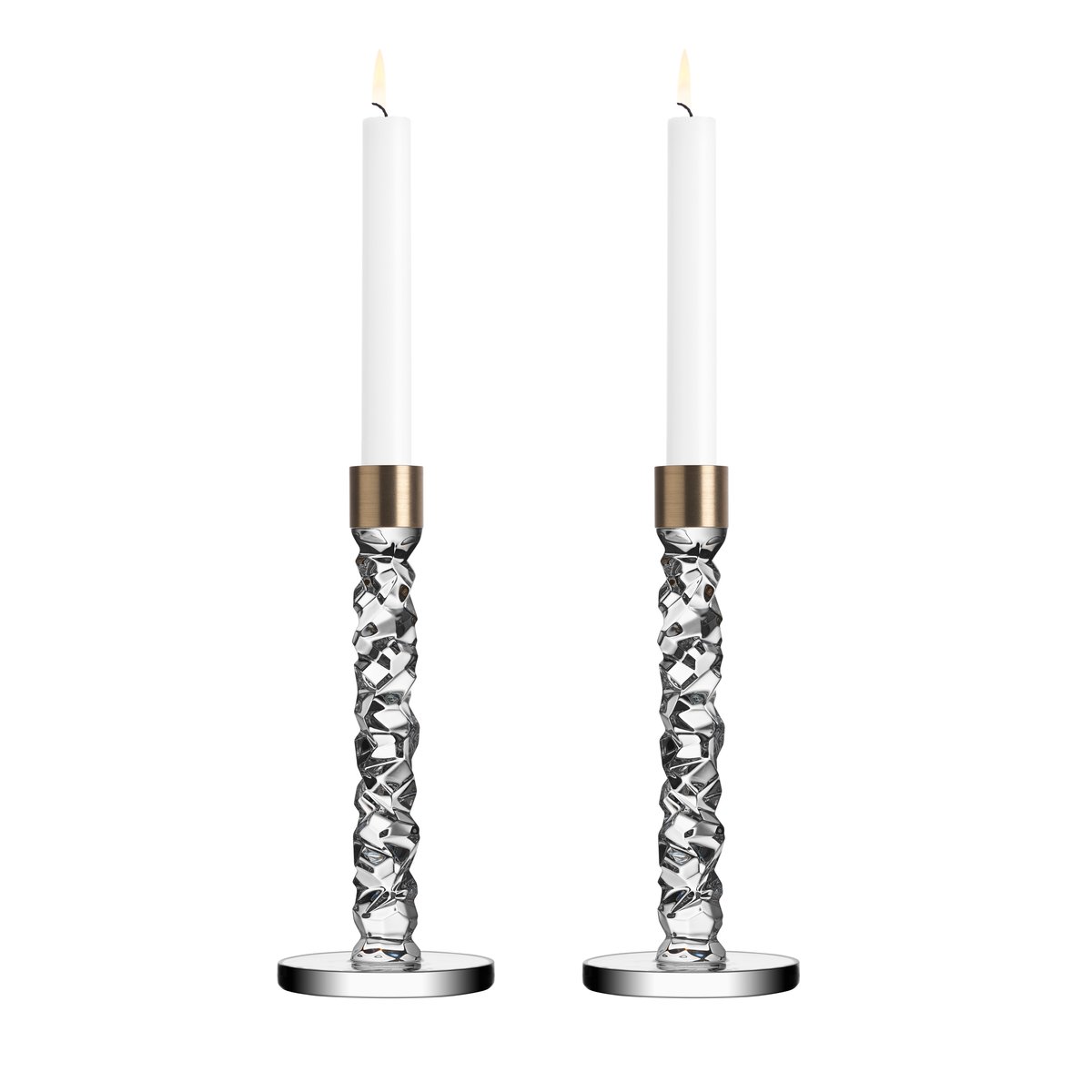 Orrefors Carat candleholder brass 2-pack 2-pack