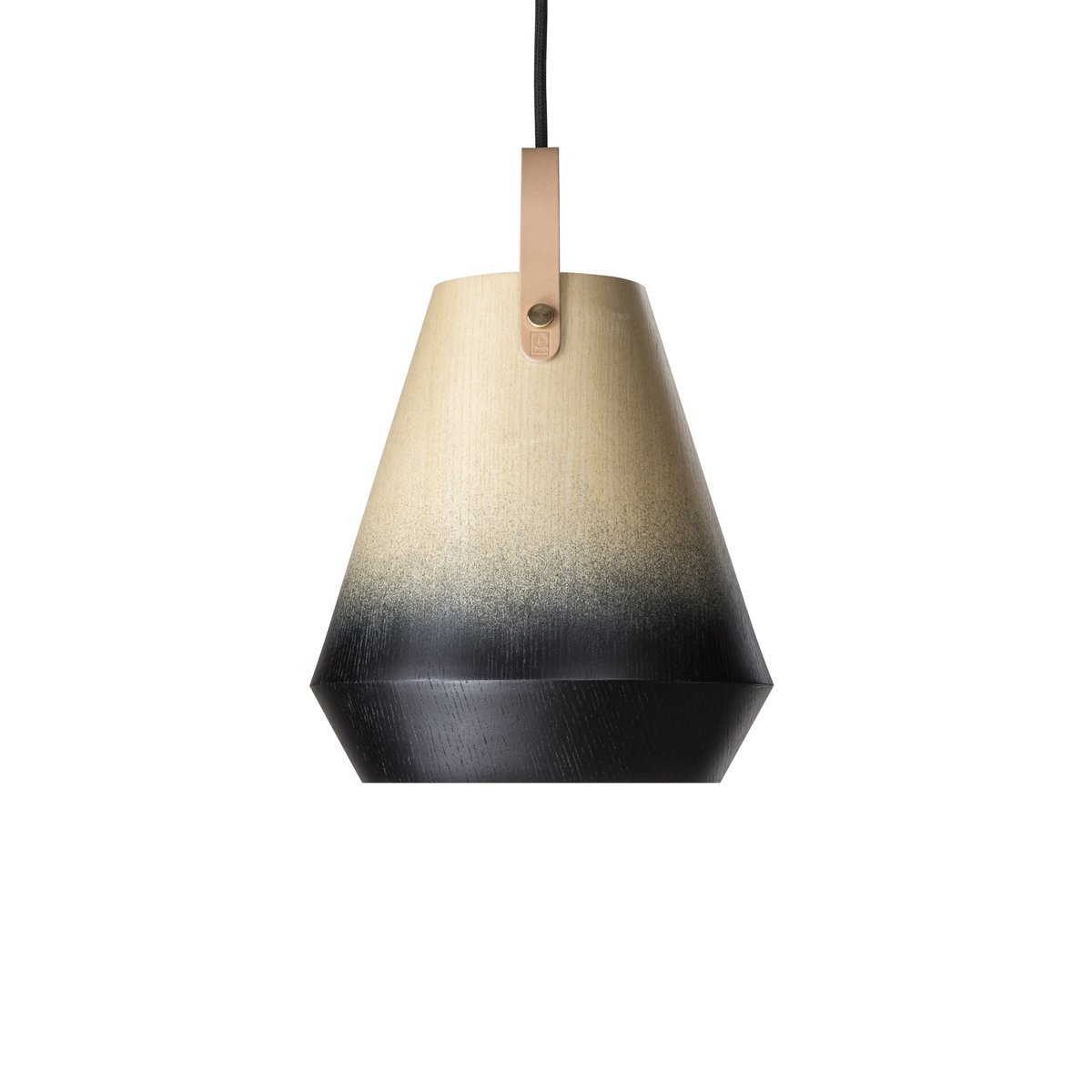 Örsjö Belysning Concrete pendant lamp Ash veneer, natural coloured leather strap