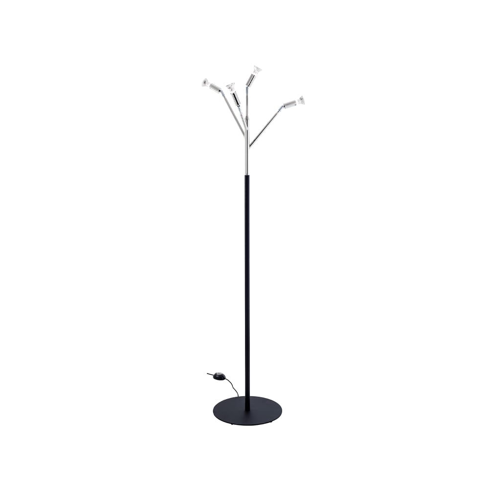 Örsjö Belysning Kvist 4 floor lamp Nickle plated brass-black