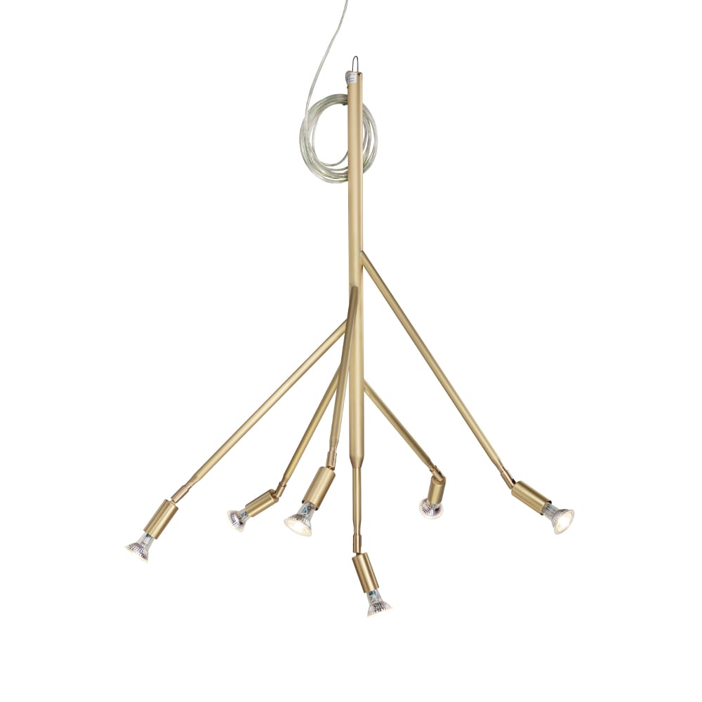 Örsjö Belysning Kvist 6 pendant lamp Brushed brass