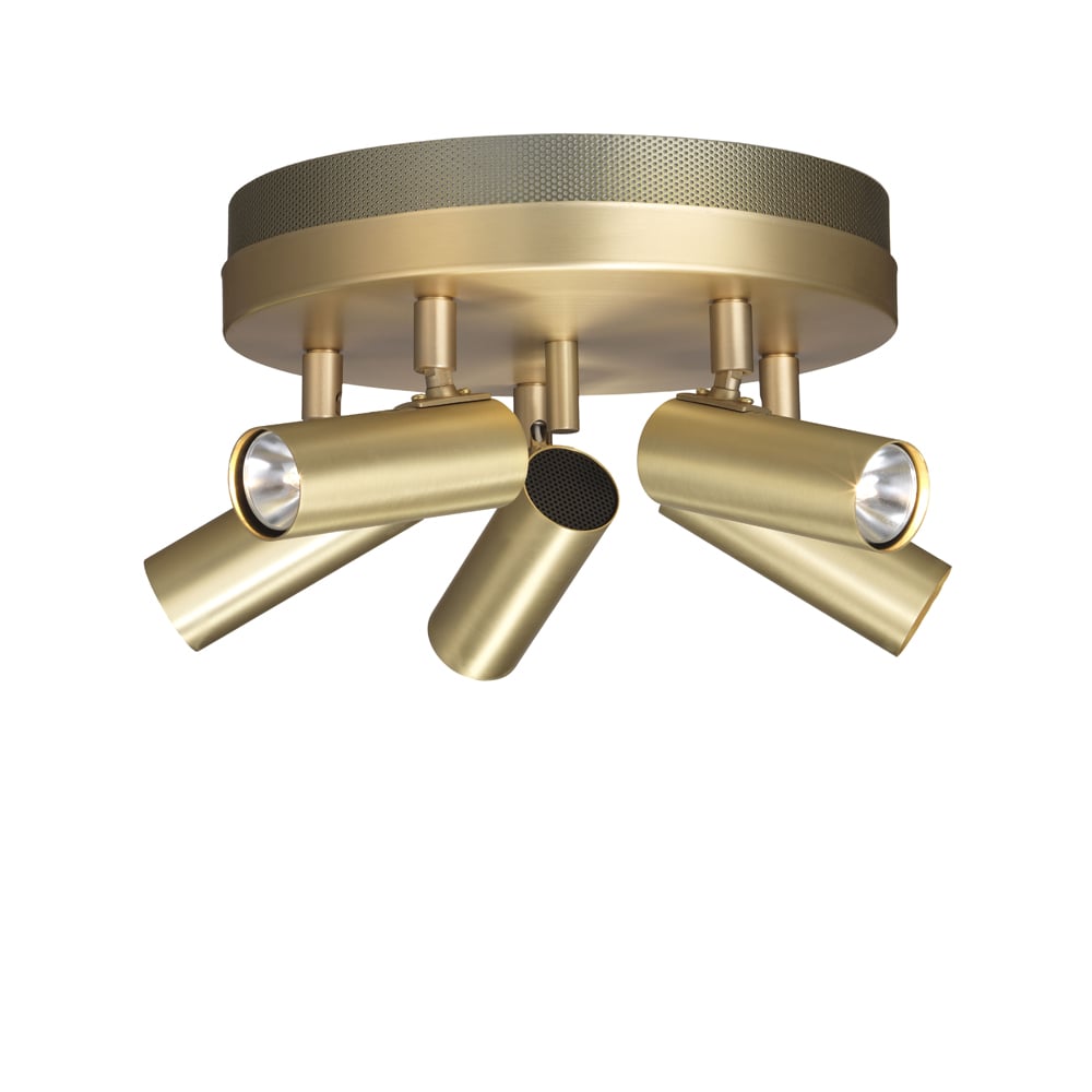 Örsjö Belysning Puck ceiling lamp Brass matte, 5-lamp