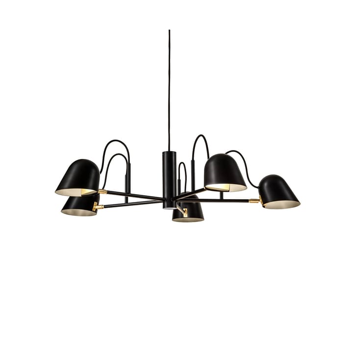 Streck Krona 5 pendant lamp, Black/brass Örsjö Belysning