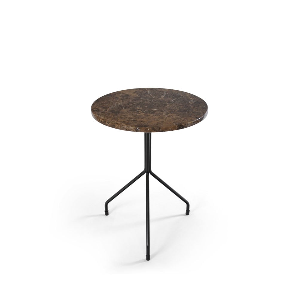 OX Denmarq Allforone side table Brown Emperador-black, Ø50 cm