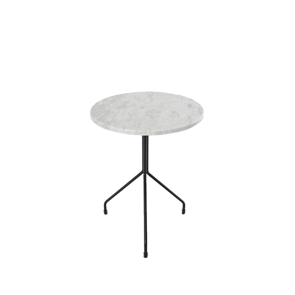 OX Denmarq Allforone side table Marble white. ø50. black stand