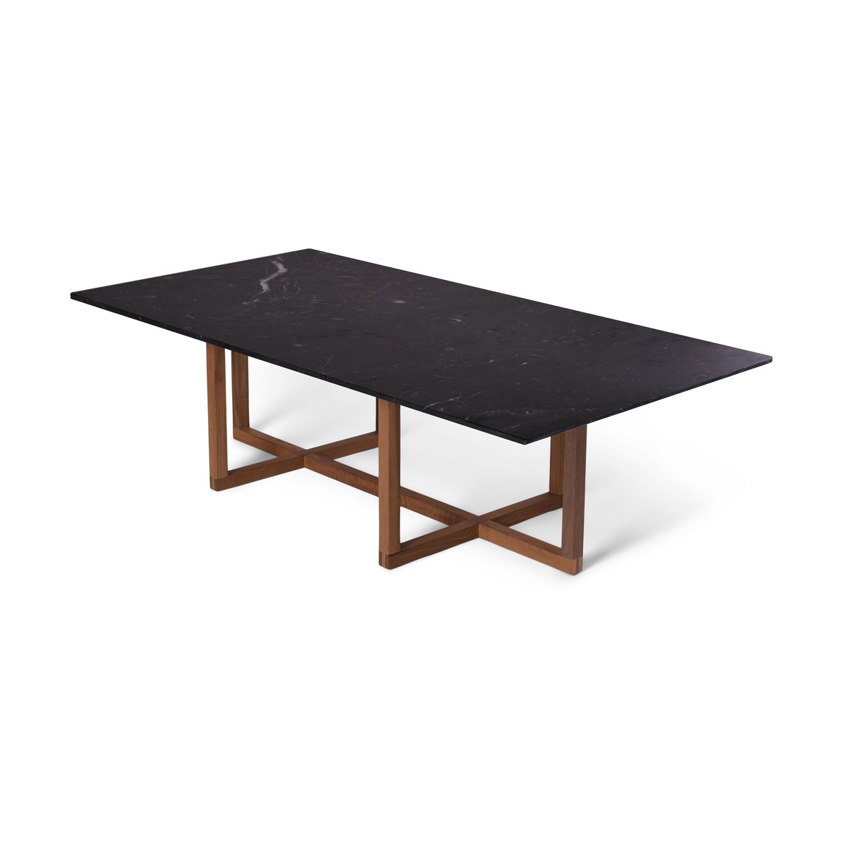 OX Denmarq Big Ninety coffee table 70x140 cm, smoked oak base Black marble