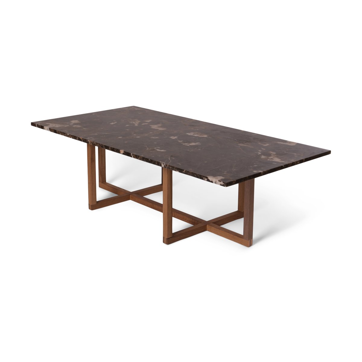 OX Denmarq Big Ninety coffee table 70x140 cm, smoked oak base Brown marble