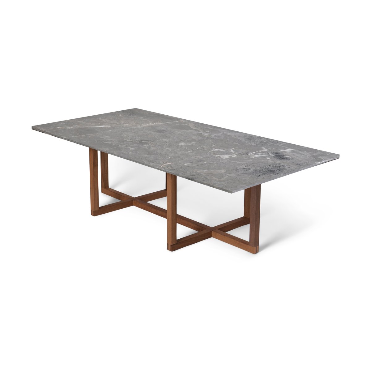 OX Denmarq Big Ninety coffee table 70x140 cm, smoked oak base Grey marble