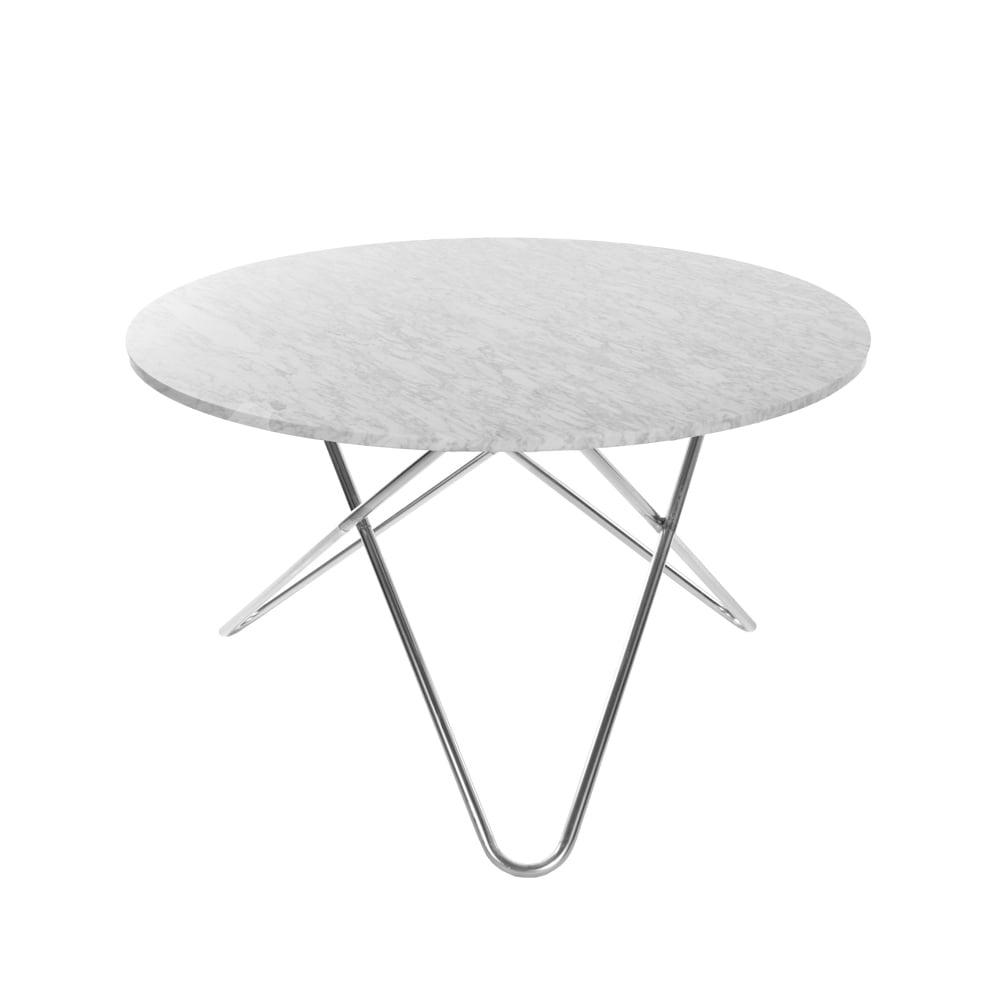 OX Denmarq Big O Table dining table Marble carrara. stainless steel stand