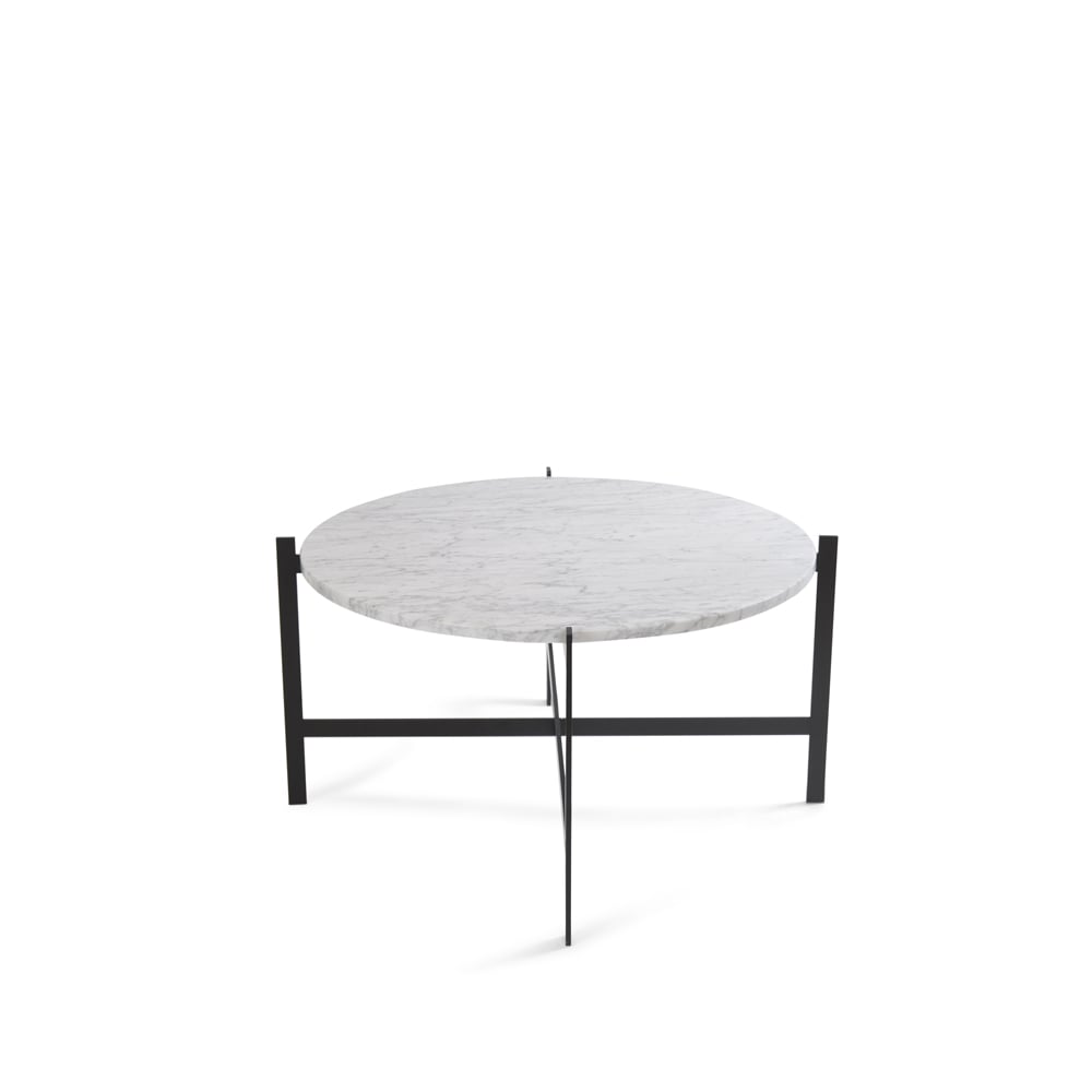 OX Denmarq Deck coffee table marble white. black stand