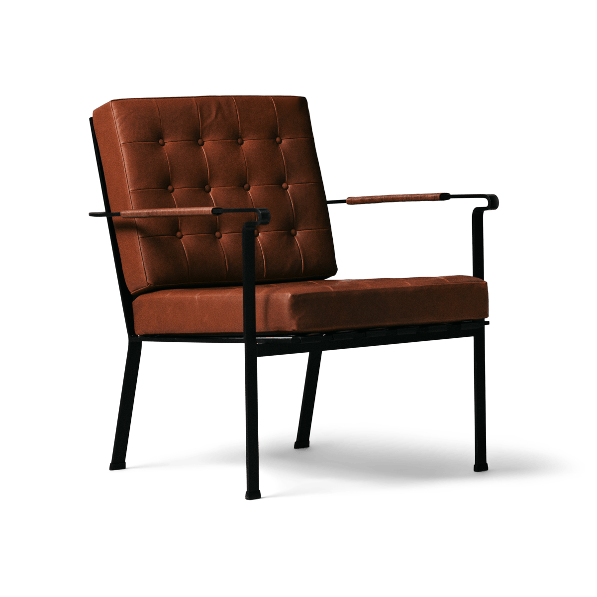 OX Denmarq Heather Chair armchair black frame Cognac