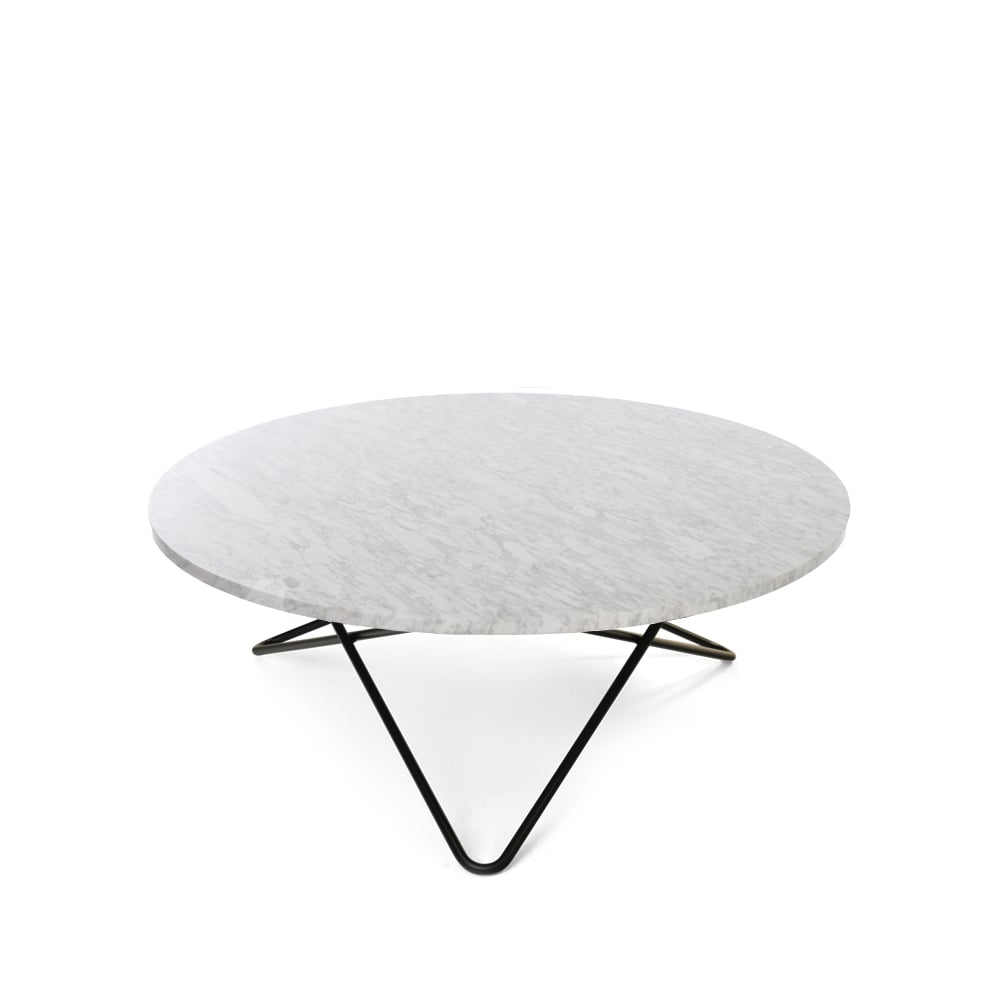 OX Denmarq Large O Table coffee table Marble carrara. black laquered stand