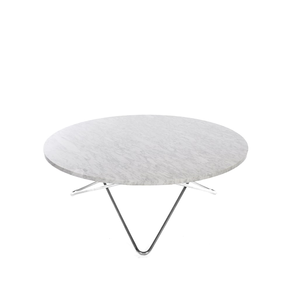 OX Denmarq Large O Table coffee table Marble carrara. stainless steel stand