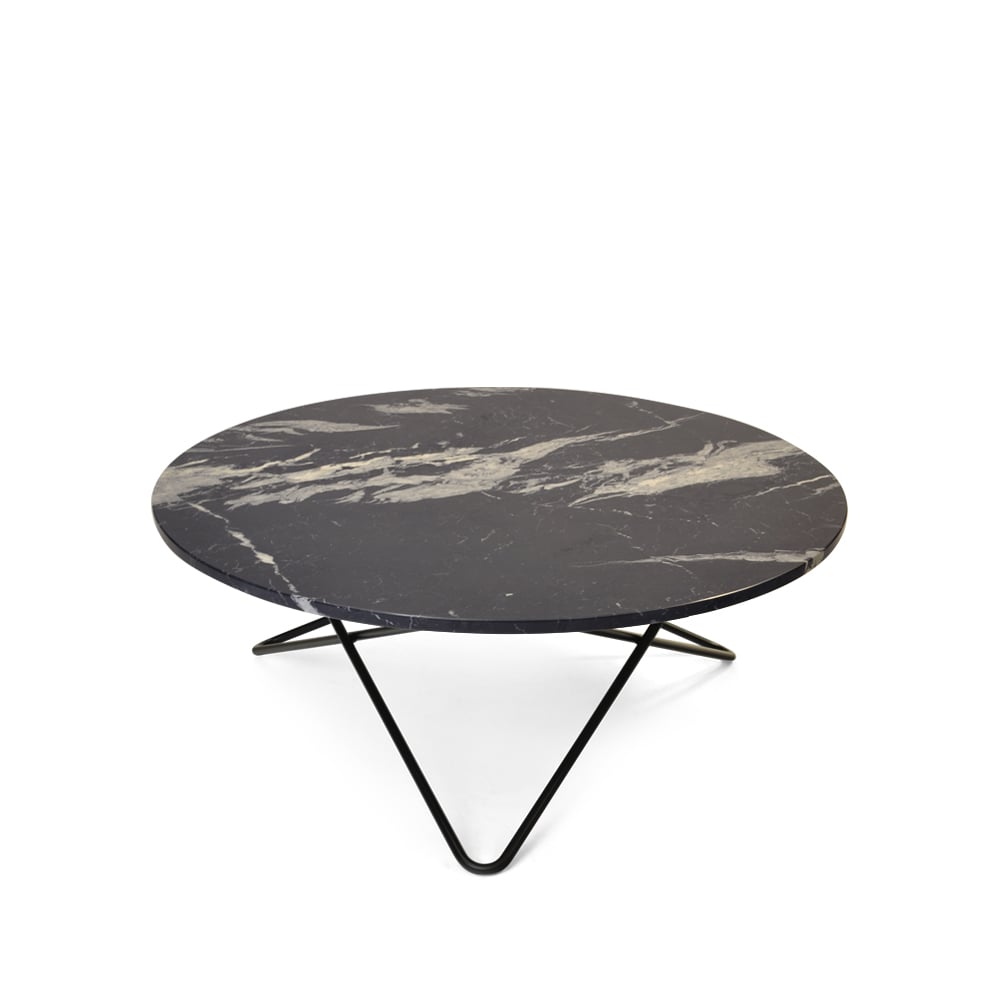 OX Denmarq Large O Table coffee table Marble marquina matt. blacklack stand