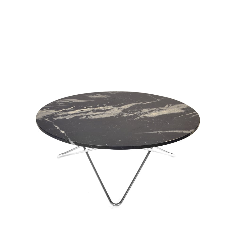 OX Denmarq Large O Table coffee table Marble marquina matt. stainless steel stand