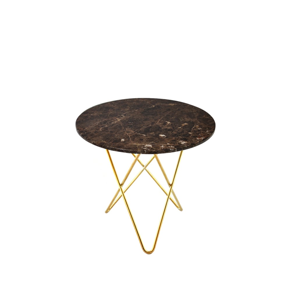 OX Denmarq Mini O Table coffee table brown. brass stand