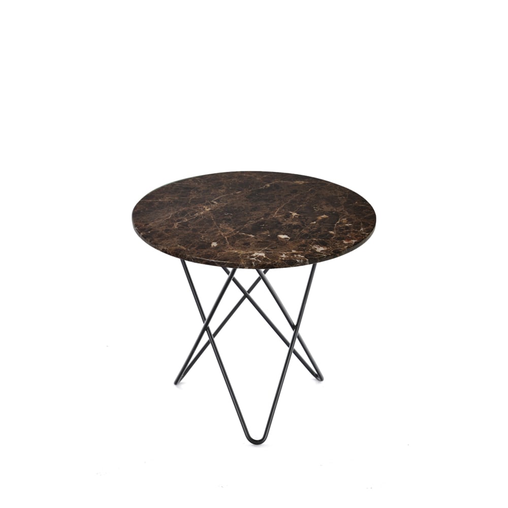 OX Denmarq Mini O Table coffee table marble brown. black laquered stand