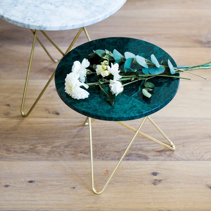 Mini O Table coffee table, Marble grey. brass stand OX Denmarq