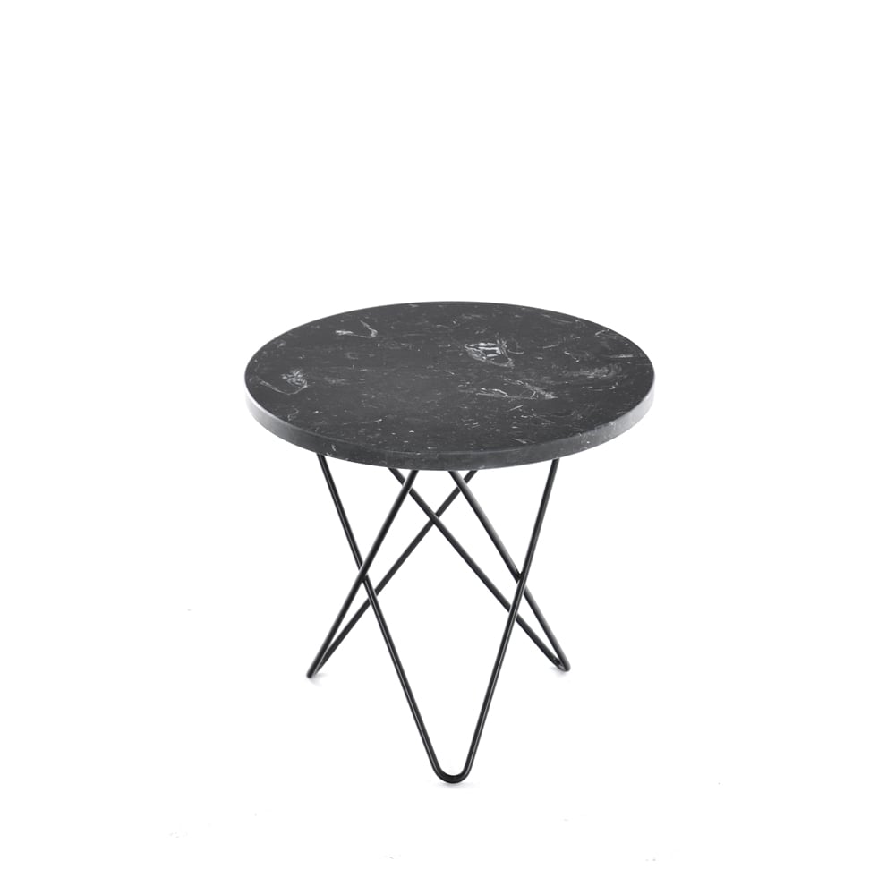 OX Denmarq Mini O Table coffee table Marble marquina. black laquered stand